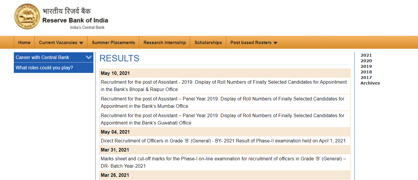 rbi assistant result declare 2021.png